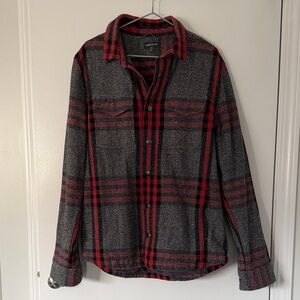 Toad&Co Red and Gray Plaid Shirt Jacket